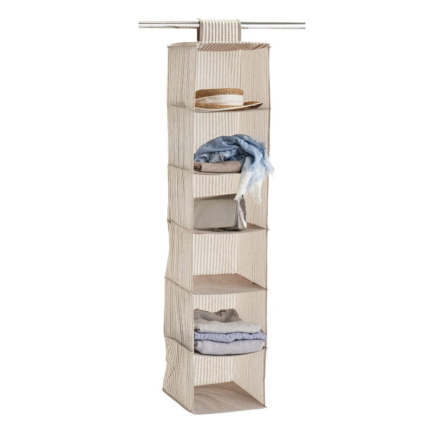 Organizator textil pentru dulap, Bej Stripes, l30xA30xH129 cm (1)