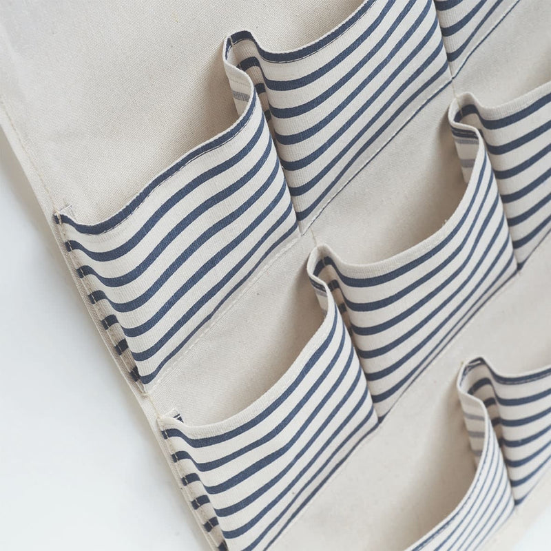 Organizator textil de perete cu 8 compartimente, Stripes Alb / Bleumarin, l35xH60 cm (3)