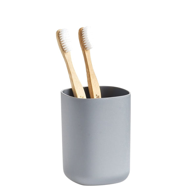 Pahar din plastic pentru periuta de dinti, Wellness Antracit, L7,3xl7,3xH9,5 cm (1)