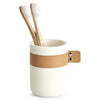 Pahar din polirasina pentru periuta de dinti, Leather Crem, Ø7,6xH10 cm (1)