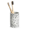 Pahar din polirasina pentru periuta de dinti, Terrazzo Alb / Negru, Ø6,9xH10,8 cm (1)