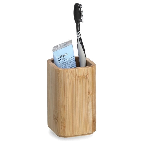 Pahar pentru periuta de dinti, din bambus, Bamboo Natural, L7xl7xH11,4 cm (1)