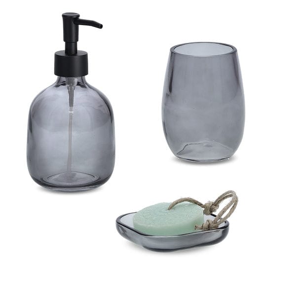 Pahar pentru periuta de dinti, din sticla, Modern Negru, Ø8,5xH11 cm (2)