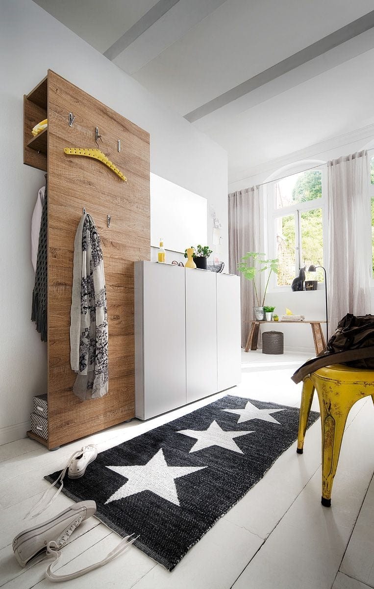 Pantofar din pal cu 3 usi, Vicenza Alb, l120xA39xH101 cm (2)