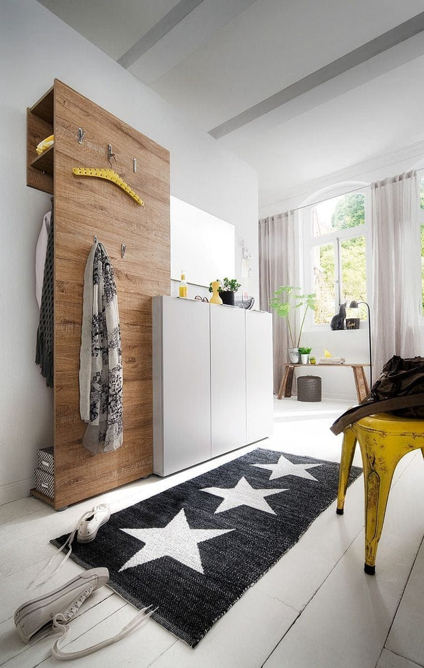 Pantofar din pal cu 3 usi, Vicenza Alb, l120xA39xH101 cm (2)