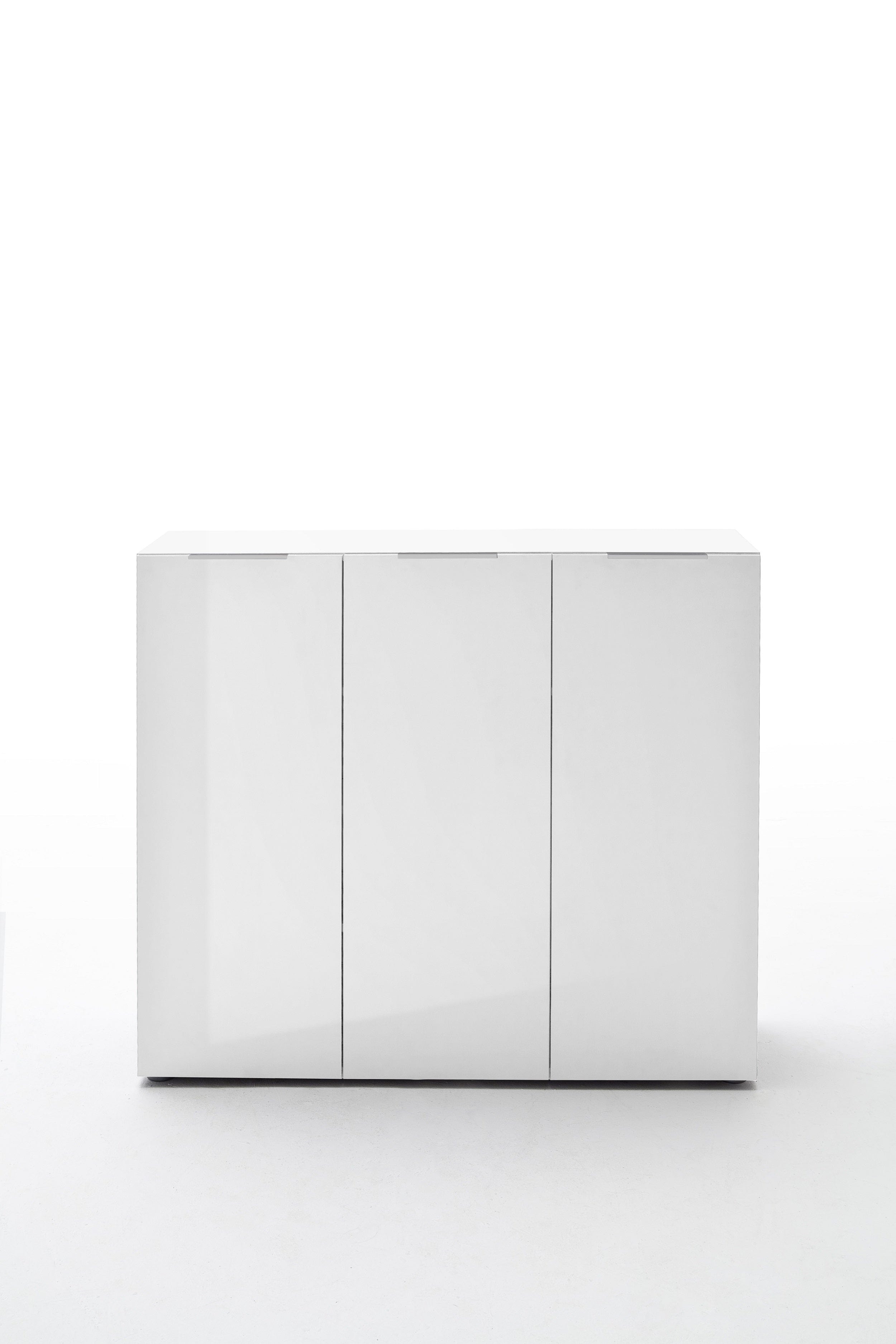 Pantofar din pal cu 3 usi, Vicenza Alb, l120xA39xH101 cm (3)