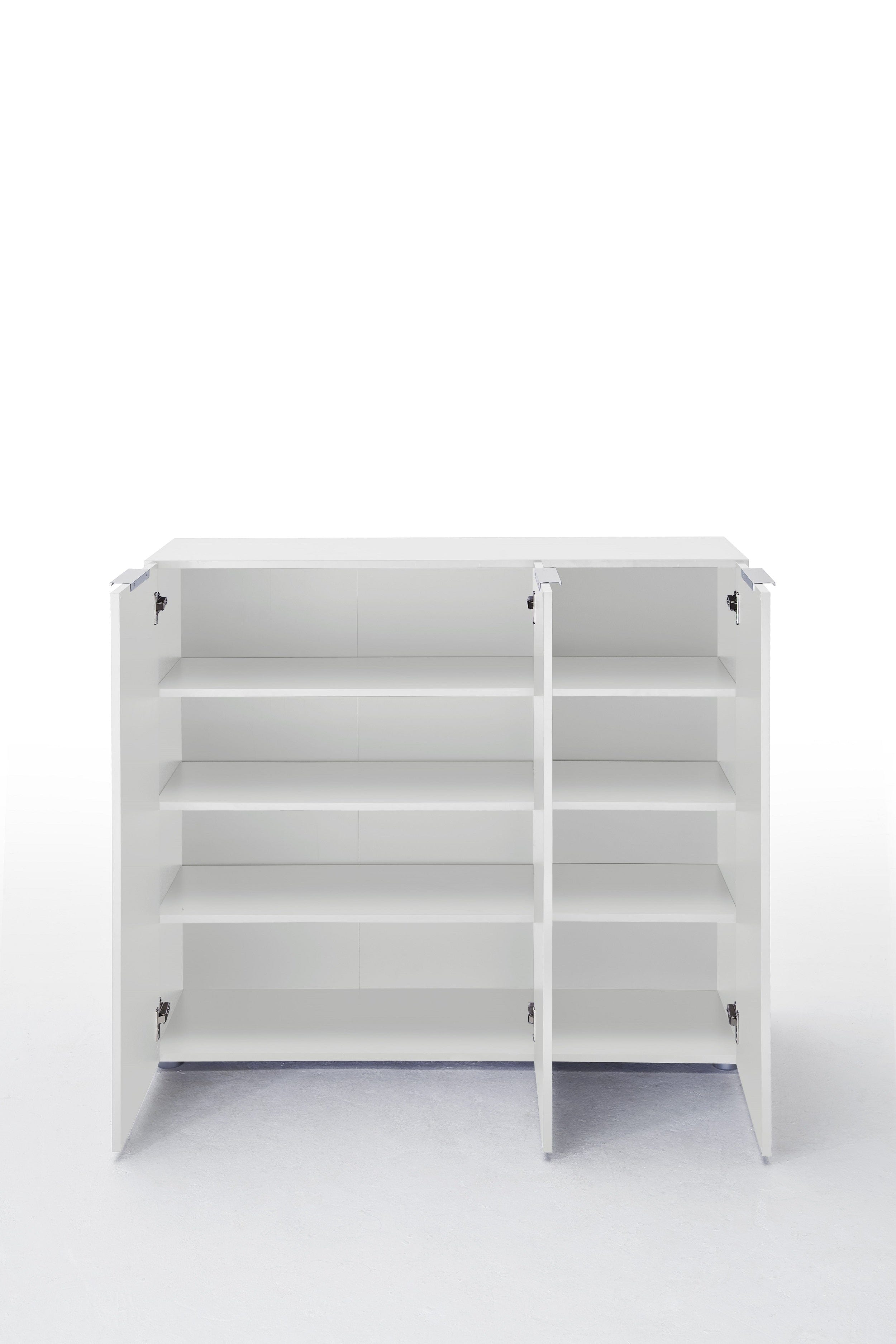 Pantofar din pal cu 3 usi, Vicenza Alb, l120xA39xH101 cm (4)