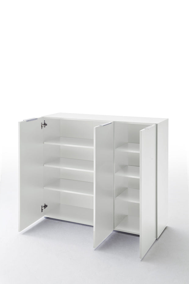 Pantofar din pal cu 3 usi, Vicenza Alb, l120xA39xH101 cm (5)