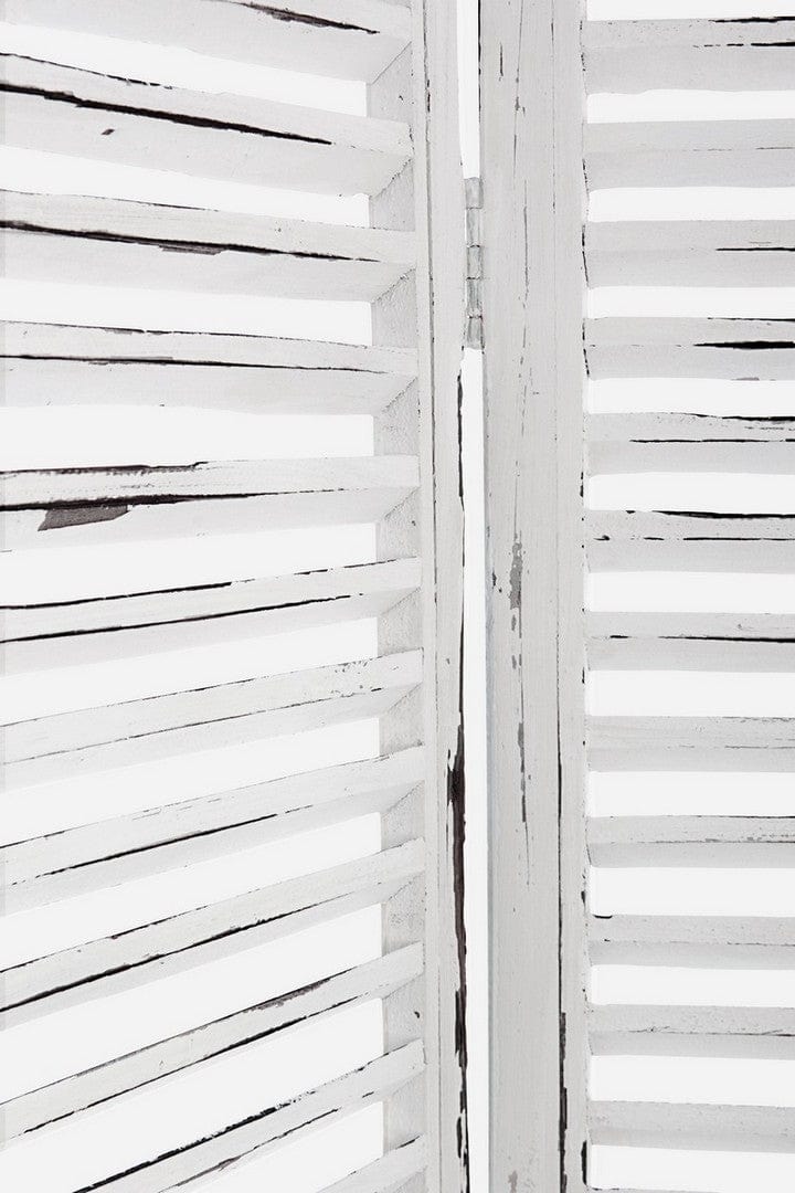 Paravan despartitor din lemn de brad, Milky Alb Antichizat, l120xA2xH180 cm (1)