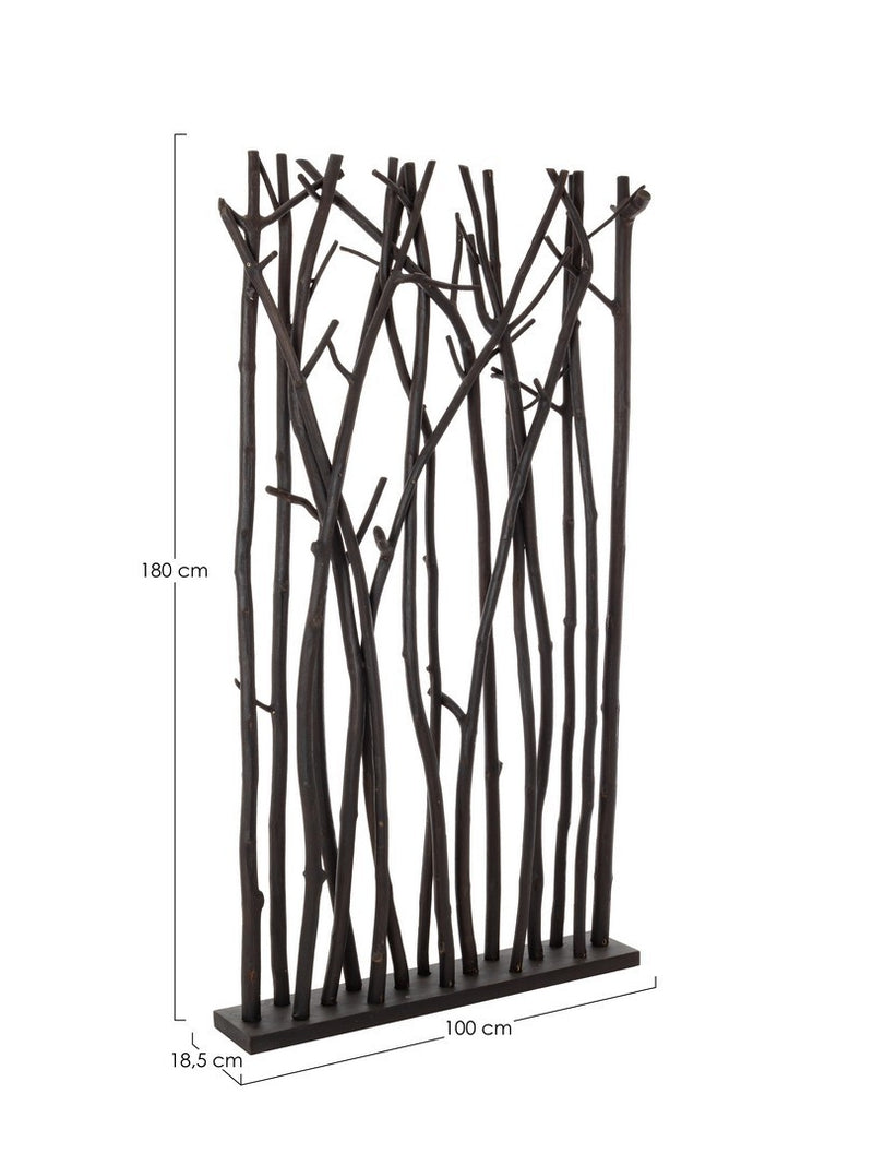 Paravan despartitor din lemn de mungur, Aili Negru, l100xA18,5xH180 cm (2)