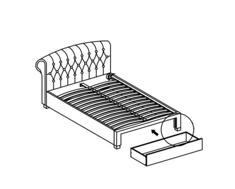Pat cu sertar, tapitat cu stofa Avantor Gri, 200 x 160 cm (3)