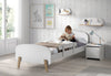 Pat din lemn de pin si MDF cu protectie, pentru copii Kiddy Alb, 200 x 90 cm (1)