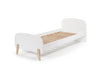 Pat din lemn de pin si MDF cu protectie, pentru copii Kiddy Alb, 200 x 90 cm (3)