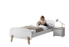 Pat din lemn de pin si MDF cu protectie, pentru copii Kiddy Alb, 200 x 90 cm (5)
