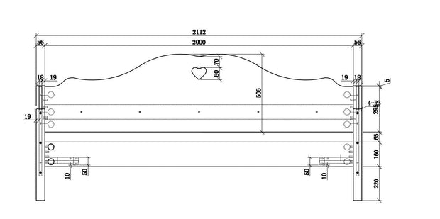 Pat din lemn de pin si MDF pentru copii Amori Capitan Alb, 200 x 90 cm (3)