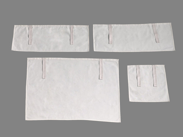 Pat din lemn de pin si MDF, pentru copii cu spatiu de joaca si perdelute decorative Charlotte Alb, 200 x 90 cm (2)