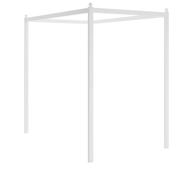 Pat din pal cu baldachin, pentru copii si tineret, Rustic Alb, 200 x 120 cm (2)