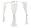 Pat din pal cu baldachin, pentru copii si tineret, Rustic Alb, 200 x 120 cm (3)