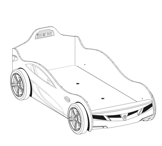 Pat din pal pentru copii Coupe White, 190 x 90 cm (2)