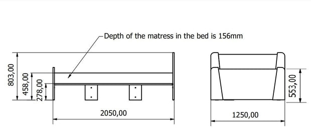 Pat din pal, pentru copii, Kiki KR Alb, 200 x 120 cm (1)