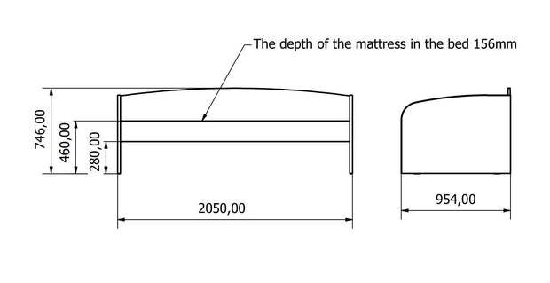 Pat din pal, pentru copii, Kiki KRT Alb, 200 x 90 cm (2)