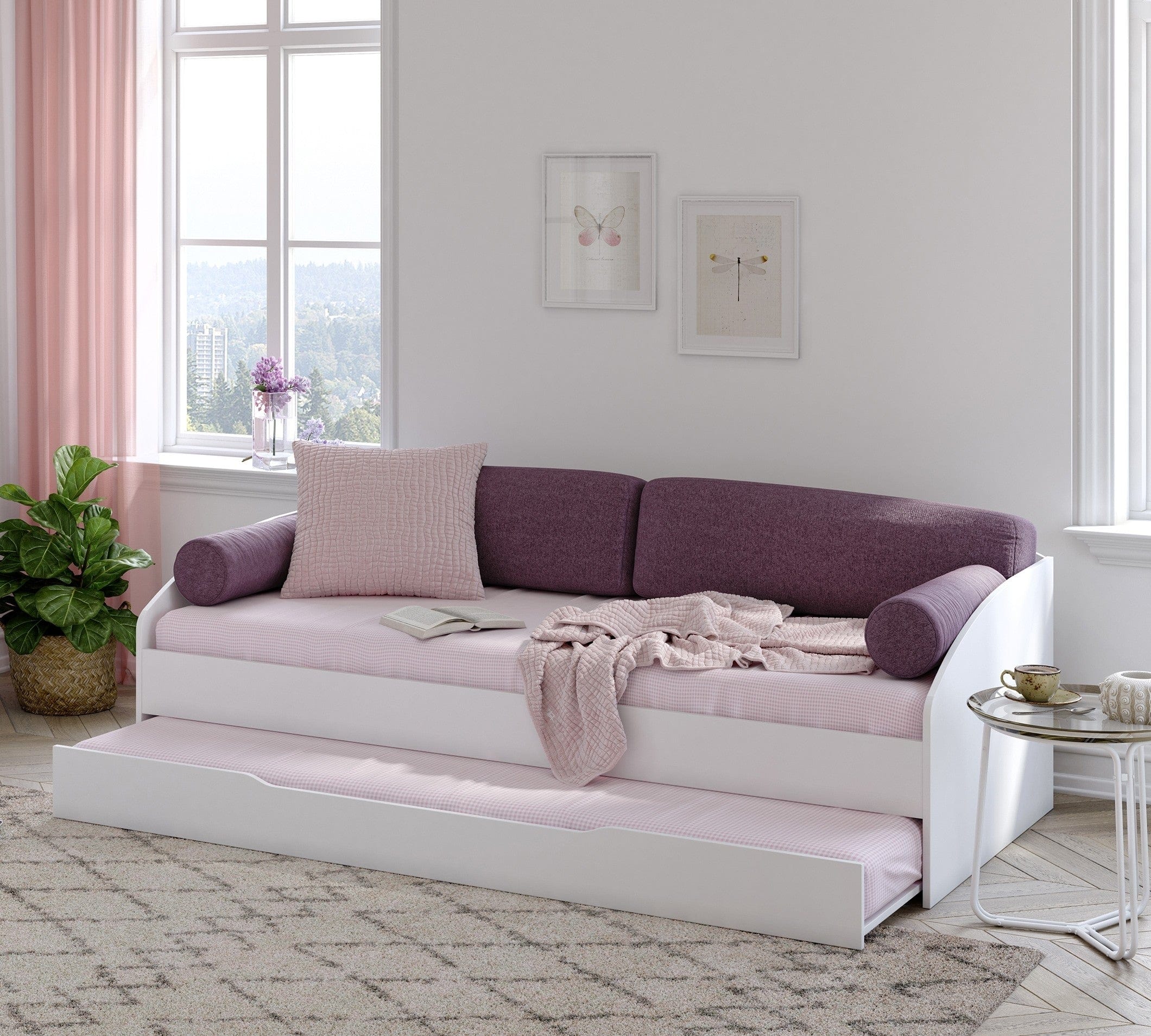 Pat din pal pentru copii si tineret Daybed Alb, 200 x 90 cm (1)