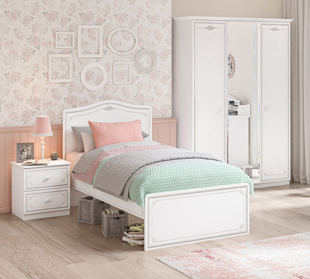 Pat din pal pentru tineret Selena Grey Alb / Gri (1)