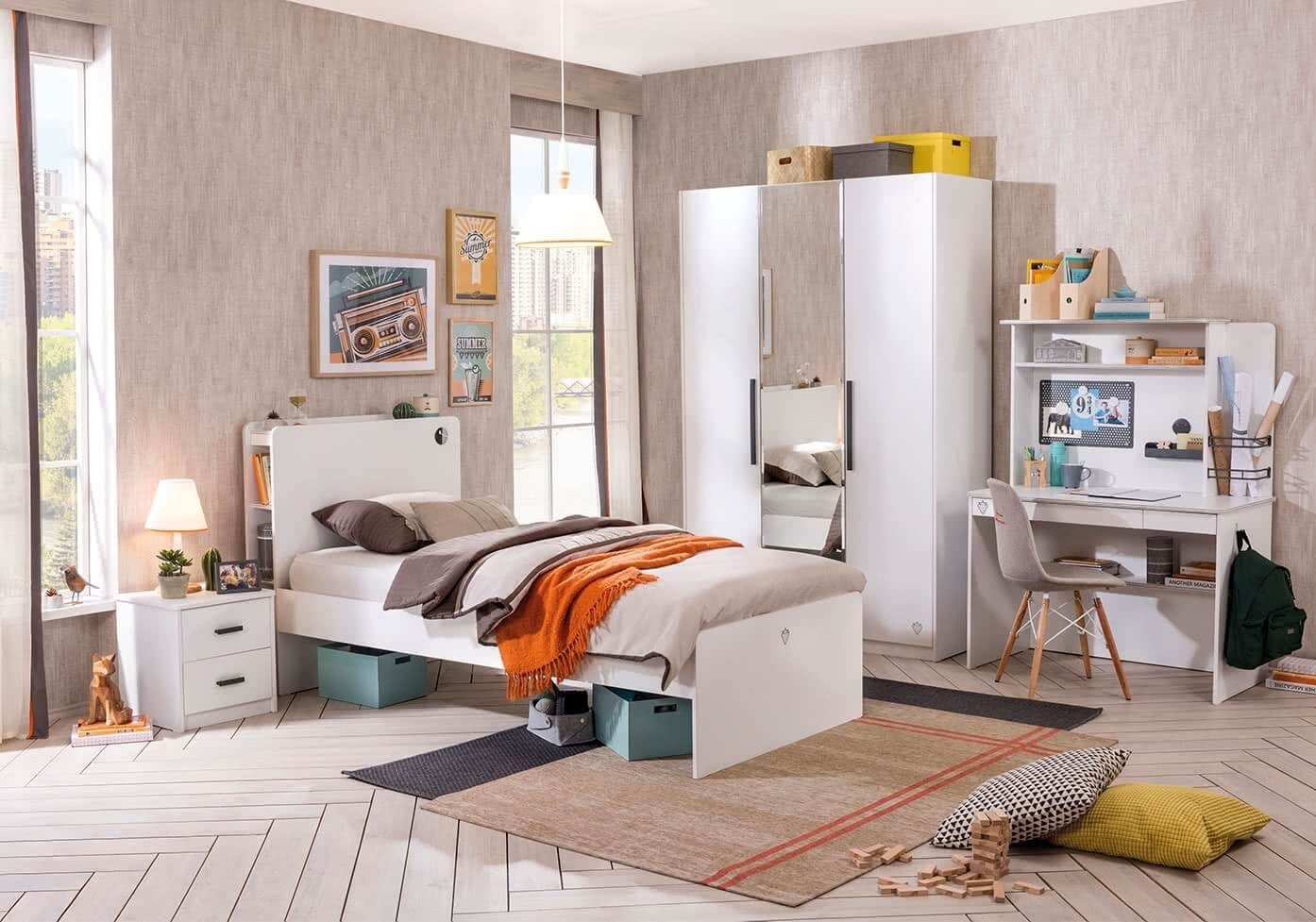 Pat din pal pentru tineret White (4)