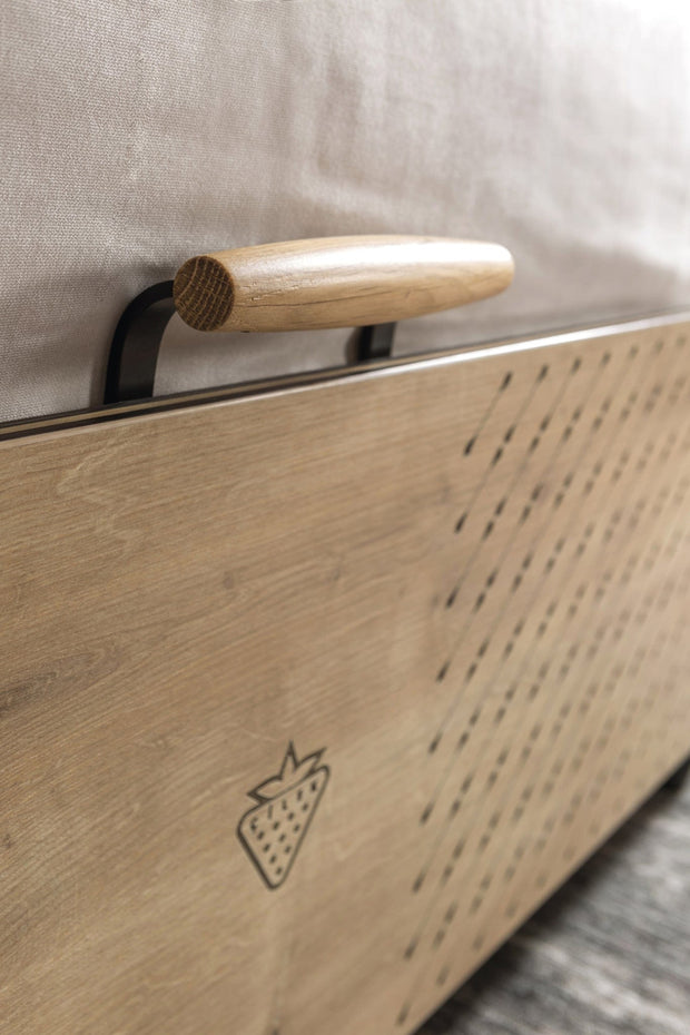 Pat din pal rabatabil cu lada de depozitare, pentru tineret Blacky Black / Nature, 200 x 100 cm (3)