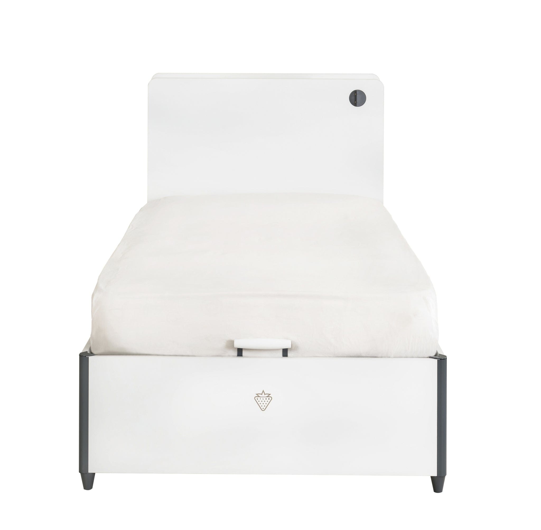 Pat din pal rabatabil cu lada de depozitare pentru tineret White-200 x 100 cm (6)