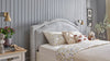 Dogtas Pat din pal si capatai tapitat cu stofa, Toscana Moonstone Gri / Ivoir, 200 x 180 cm