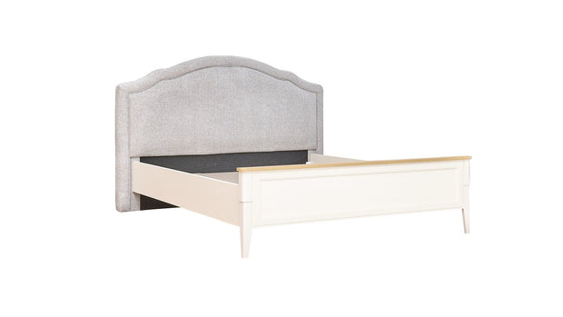 Dogtas Pat din pal si capatai tapitat cu stofa, Toscana Moonstone Gri / Ivoir, 200 x 180 cm