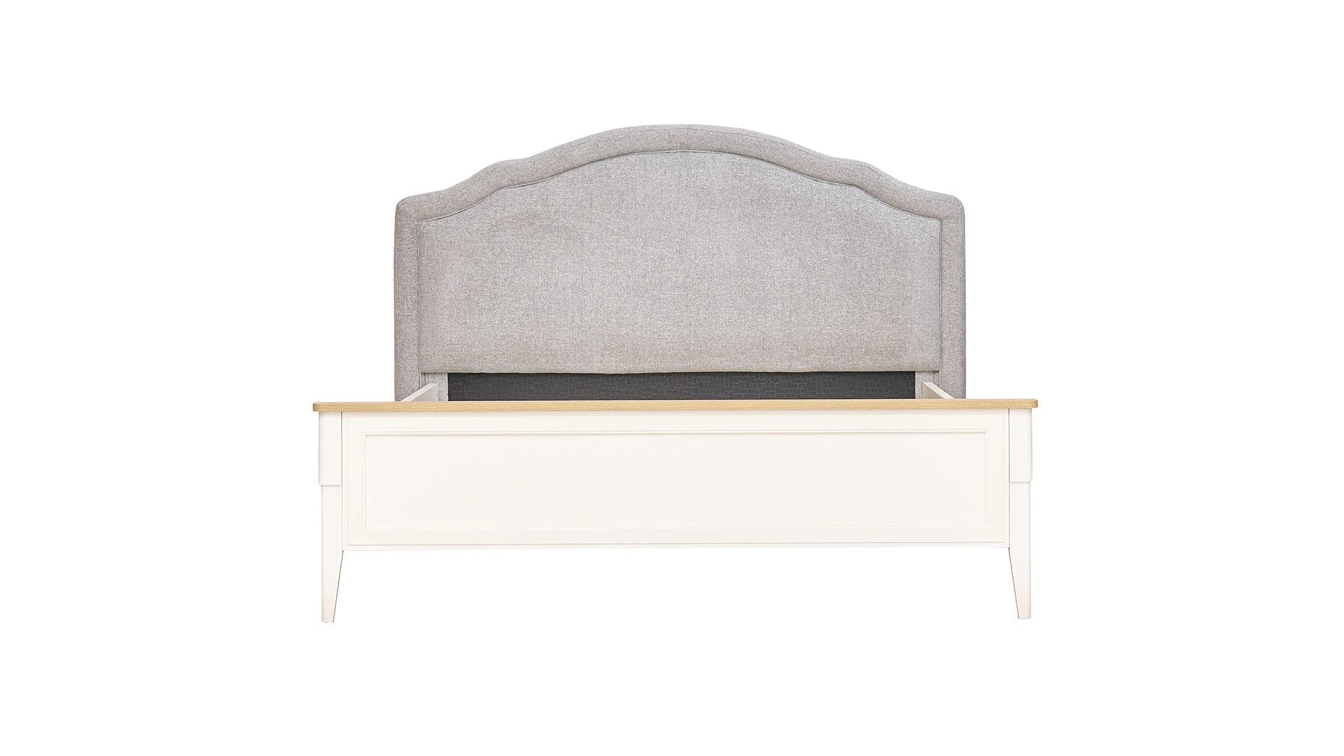 Dogtas Pat din pal si capatai tapitat cu stofa, Toscana Moonstone Gri / Ivoir, 200 x 180 cm