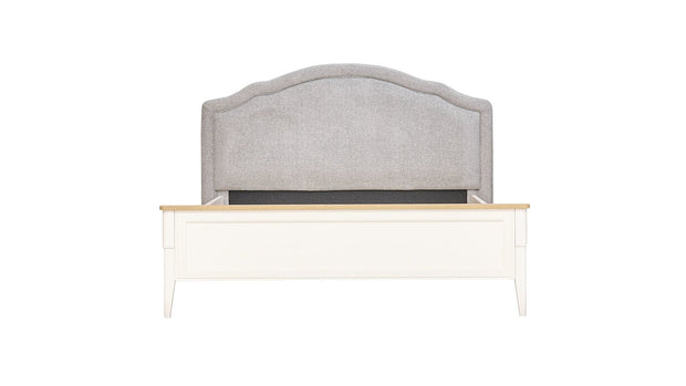 Dogtas Pat din pal si capatai tapitat cu stofa, Toscana Moonstone Gri / Ivoir, 200 x 180 cm