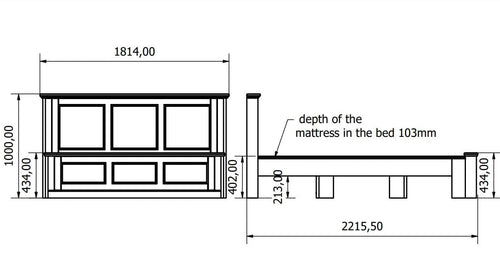 Pat din pal si MDF, Tara Alb Mat / Nuc Pacific (1) & JLASR-PAT-TARA-KR-WHITE-PACIFIC-WALNUT