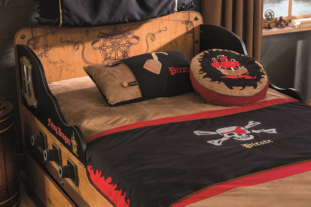 Pat din pal si metal, pentru copii, Pirate Ship Maro, 190 x 90 cm (7)