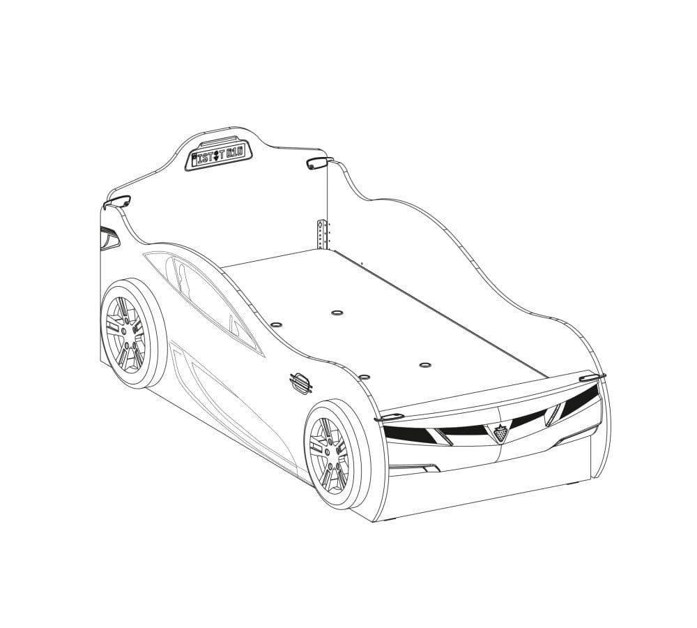 Pat din pal suprapus pentru copii Race Cup Rosu, 190 x 90 cm (2)