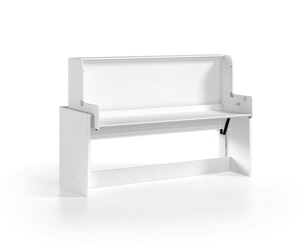 Pat din pal transformabil cu birou incorporat, pentru copii Denver Alb, 200 x 90 cm (3)
