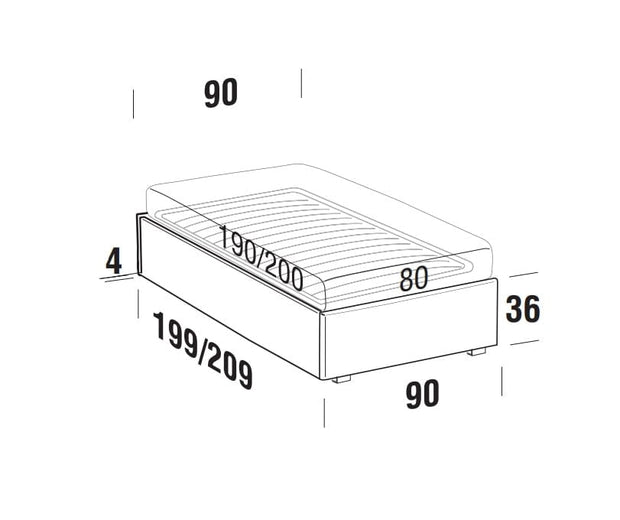 Pat / Divan suprapus tapitat cu stofa, Pervin (7)