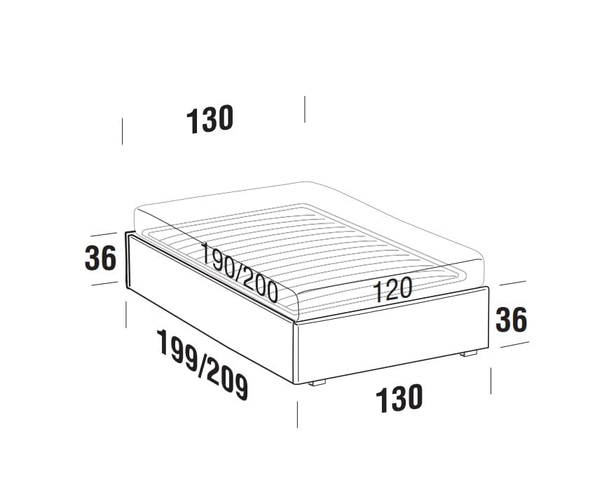 Pat / Divan suprapus tapitat cu stofa, Pervin (8)
