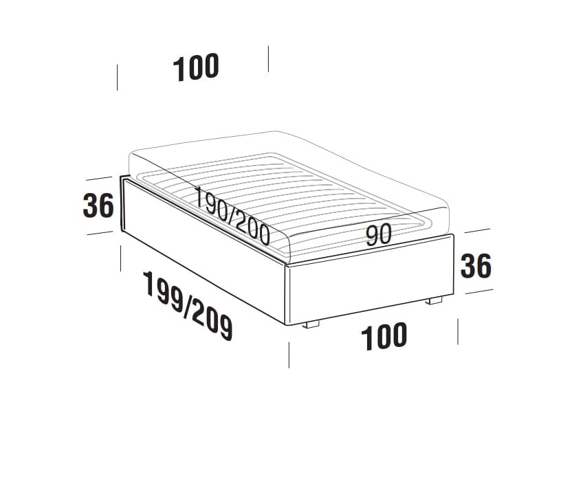 Pat / Divan suprapus tapitat cu stofa, Pervin (9)