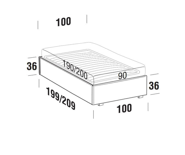 Pat / Divan suprapus tapitat cu stofa, Pervin (9)