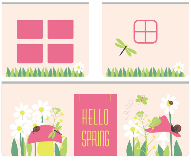 Vipack 200 x 90 cm Pat etajat din lemn de pin, cu tobogan pentru copii Pino Spring Natural, 200 x 90 cm