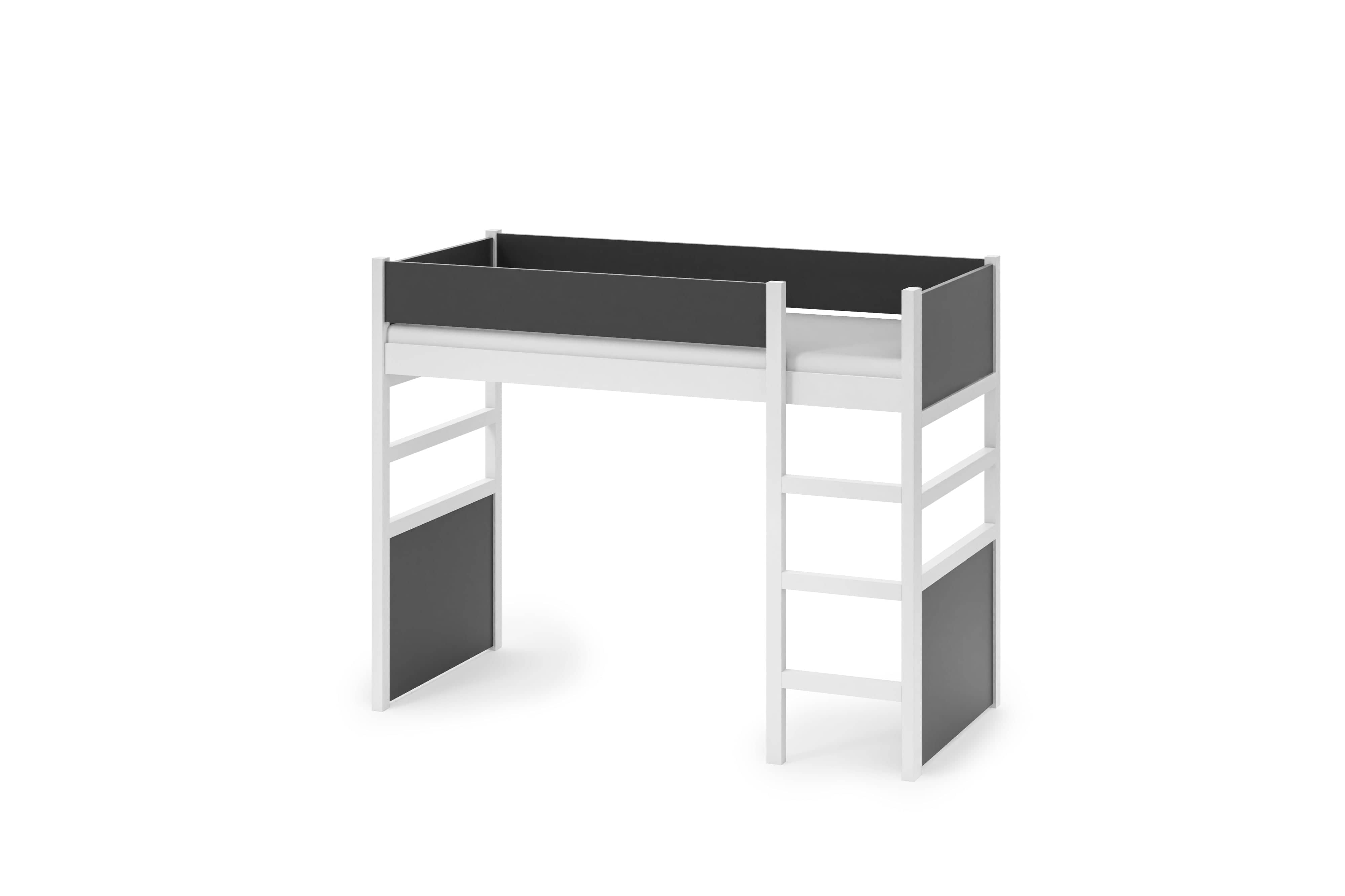 Meblobed 200 x 90 cm Pat etajat din lemn de pin si pal, cu spatiu de joaca pentru copii Savana, 200 x 90 cm