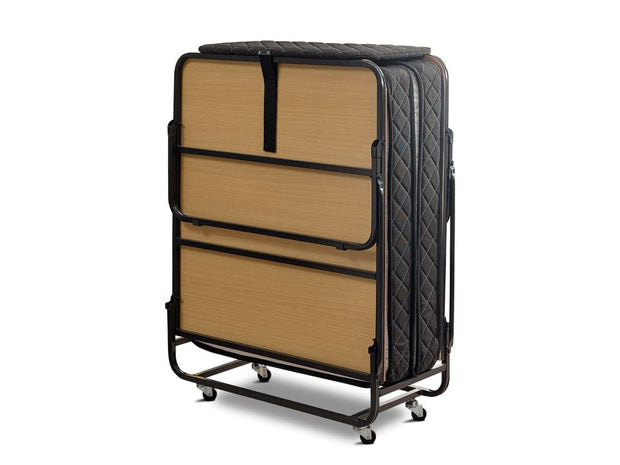 Pat pliant metalic cu saltea inclusa, Katla Negru, 200 x 90 cm (3)