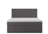 Pat rabatabil cu lada de depozitare, tapitat cu stofa Annecy Boxspring Velvet Fresh Charcoal, topper Visco inclus, 200 x 180 cm