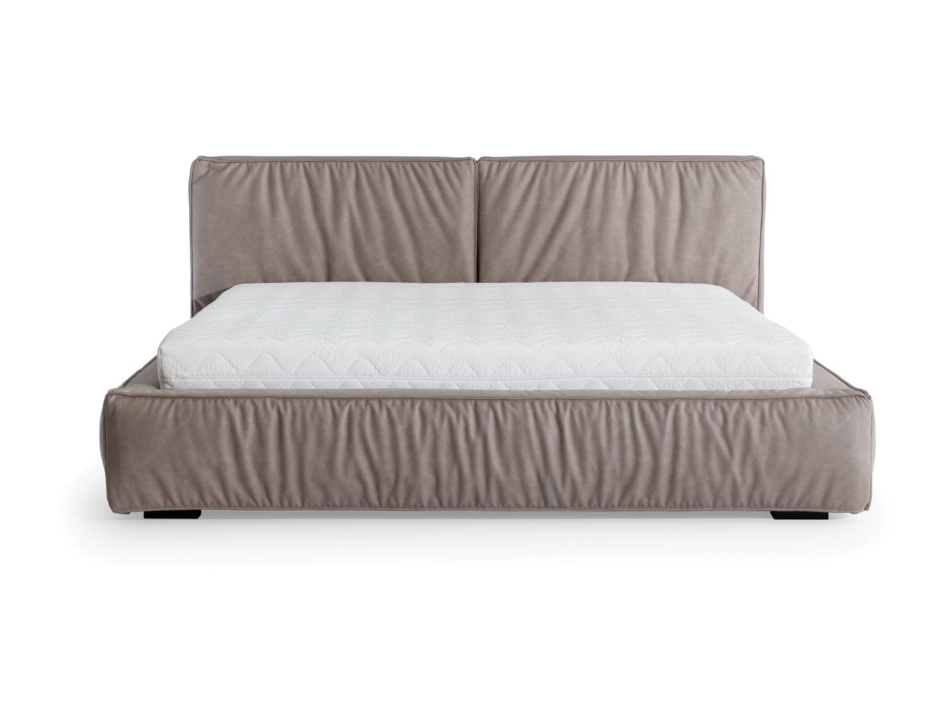 Pat rabatabil cu lada de depozitare, tapitat cu stofa, Bolsena Grej (4)