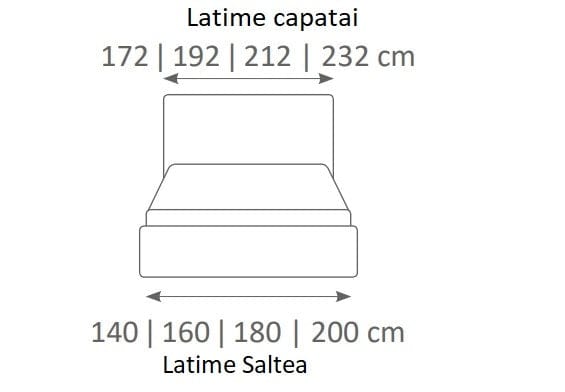Pat rabatabil cu lada de depozitare, tapitat cu stofa, Bolsena Grej (6)