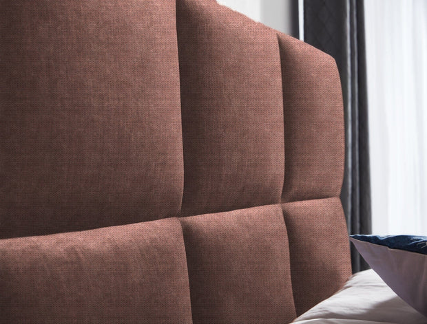 Pat rabatabil cu lada de depozitare, tapitat cu stofa, Mini Maxi 3000 Maro (3)