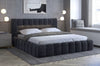 Pat rabatabil cu lada de depozitare, tapitat cu stofa si LED inclus, Lamiso Neutral Velvet (7)